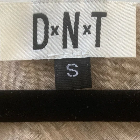 Women’s SZ S DNT Long Sleeve Tan & Cream Boho  Dress - Picture 6 of 7